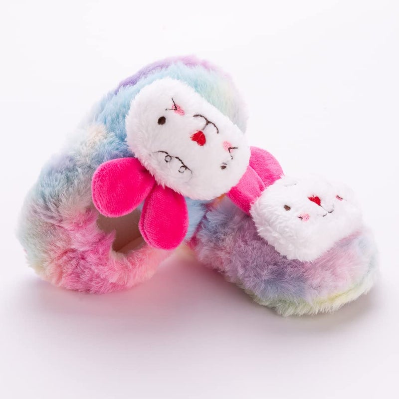 Enteer Baby Girls' Rabbit Slipper 7-8 M US Toddler Pink - Image 4